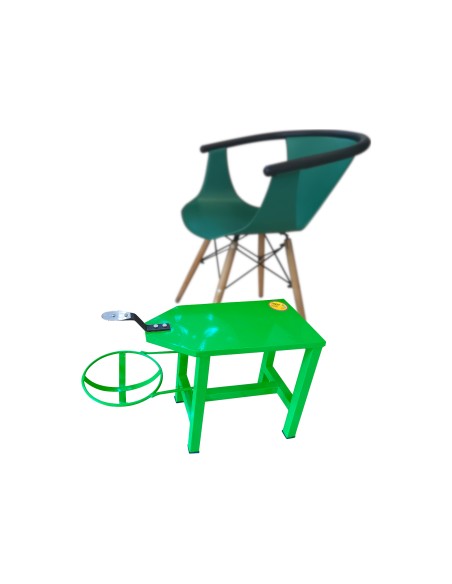 Stool Coconut Scraper Medium Size with Plate Holder Green