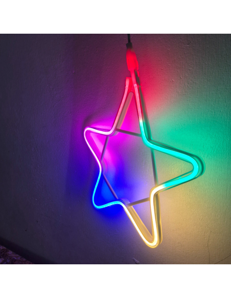 Christmas Neon LED Star Neon Alpha Multicolor