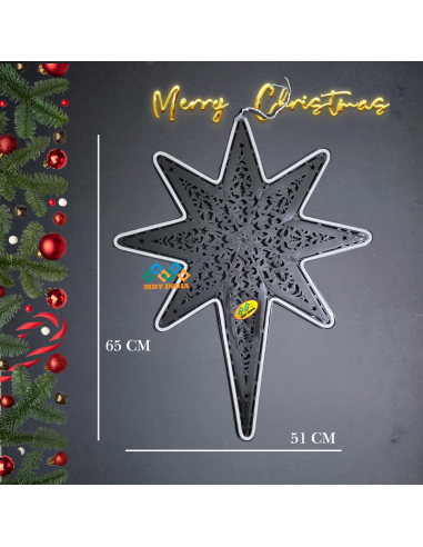 Christmas LED Star NEON Tesla