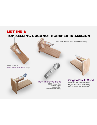 Teakwood Tabletop Coconut Scraper...