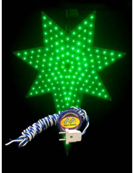 Christmas LED Star SPRING-7C (Green, Package: Star+Wire+Plug+Tape)