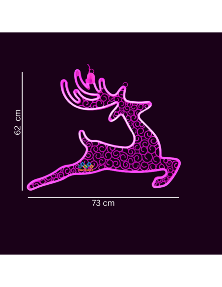Neon Small Reindeer