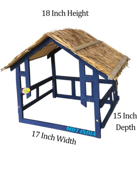 Crib for Christmas Foldable Wooden Hay Roof