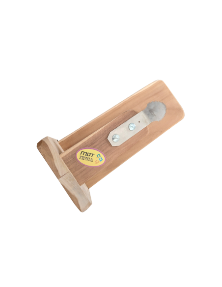 Teakwood Tabletop Coconut Scraper with Inclined Blade