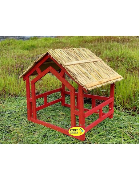 Christmas Decoration - Arch 21 Foldable Wooden Crib House Hay Roof