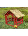 SANTABELLS Christmas Decoration - Arch 21 Foldable Wooden Crib House Hay Roof
