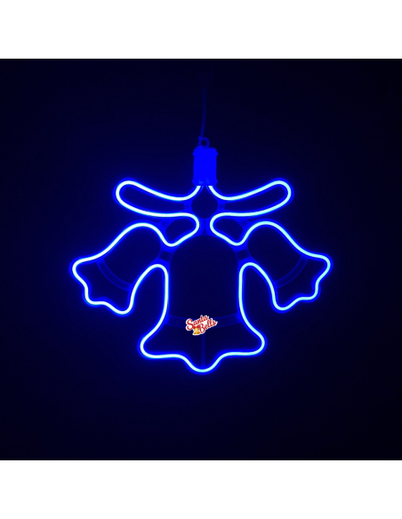 SANTABELLS Christmas Decoration LED Light Neon Tribell (Blue)