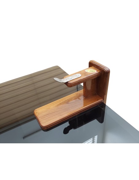 Polished Teakwood Tabletop Coconut Scraper (Inclined Blade)