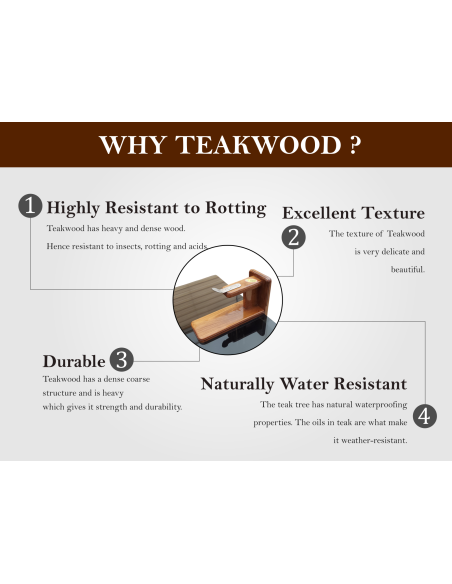 Polished Teakwood Tabletop Coconut Scraper (Inclined Blade)