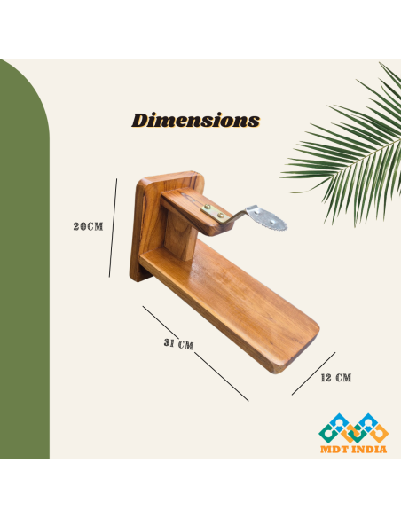 Polished Real Teakwood Tabletop Coconut Scraper