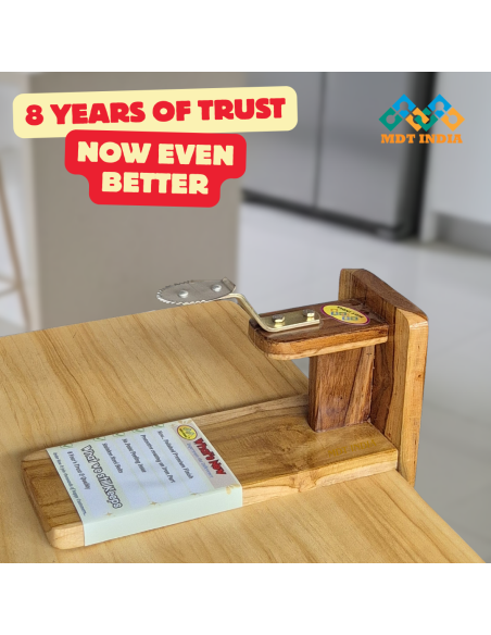 Polished Real Teakwood Tabletop Coconut Scraper