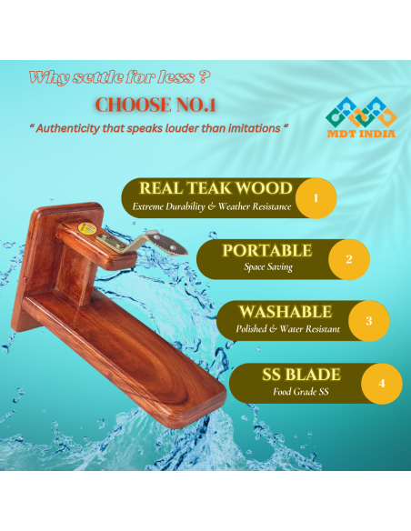 Table Top Polished Mahagony Coconut Scraper