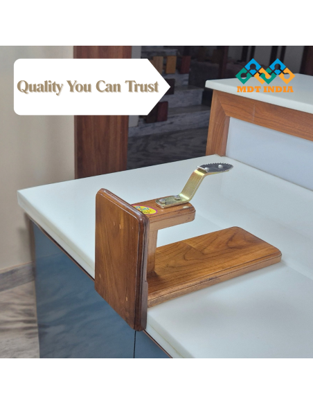 Table Top Polished Real Teak Wood Coconut Scraper