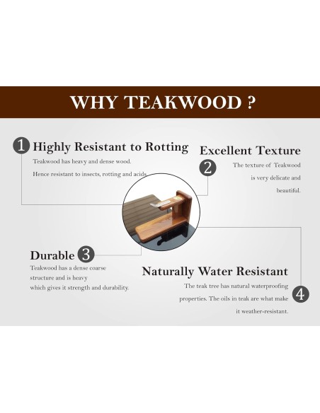 Polished Teakwood Tabletop Coconut Scraper (Inclined Blade)