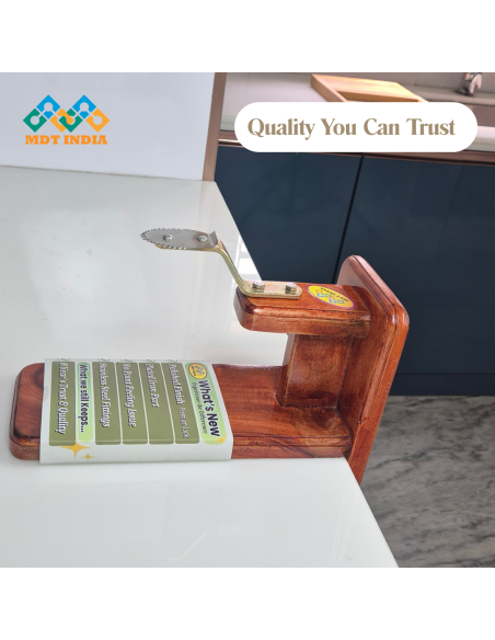 Table Top Polished Mahagony Coconut Scraper