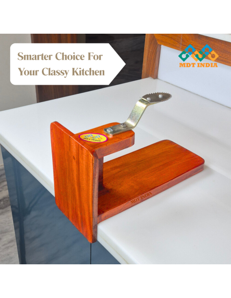 Polished Mahagany Lite Tabletop Wooden Coconut Scraper