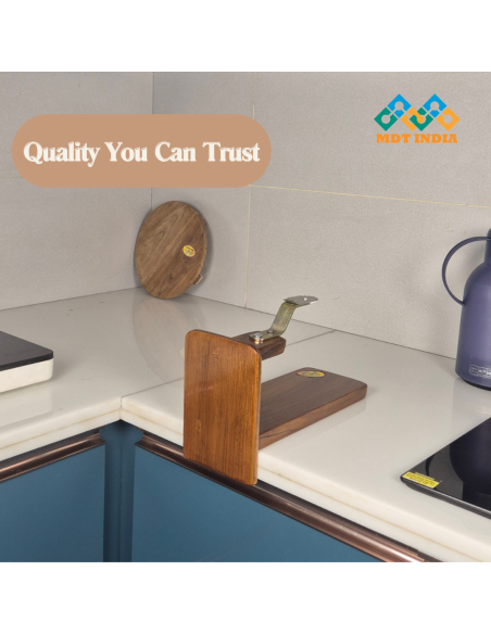 Polished Teakwood Lite Tabletop Coconut Scraper