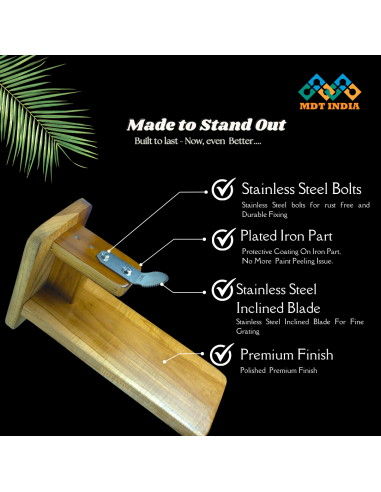 Teakwood Tabletop Coconut Scraper...