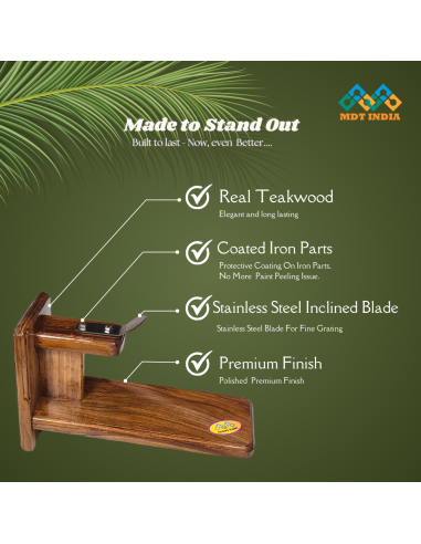 Polished Teakwood Tabletop Coconut...