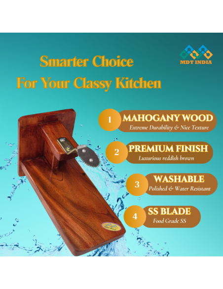 Polished Mahogany Wide Tabletop Coconut Scraper