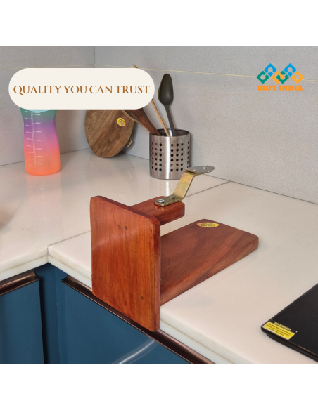 Polished Mahogany Wide Tabletop Coconut Scraper