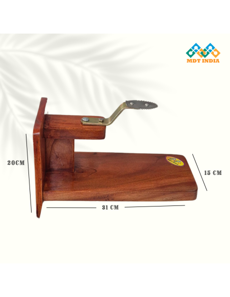 Polished Mahogany Wide Tabletop Coconut Scraper