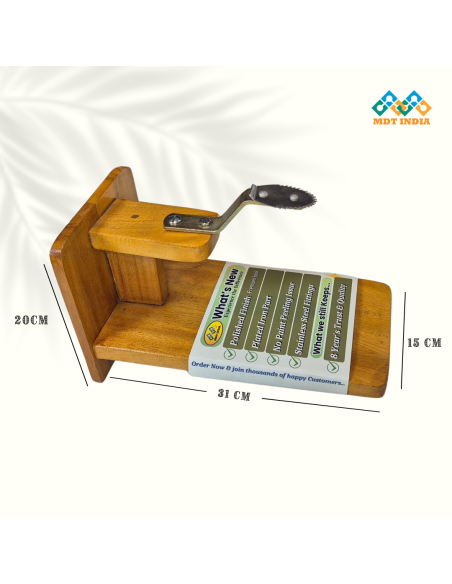 Polished Jackwood Wide Tabletop Coconut Scraper