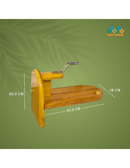 Polished Jackwood Round  Wooden Tabletop Coconut Scraper