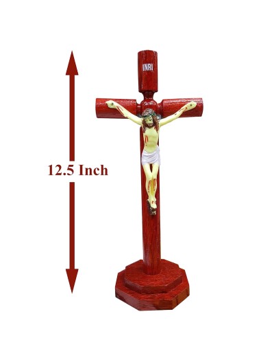 Jesus on The Cross Statue Wooden...