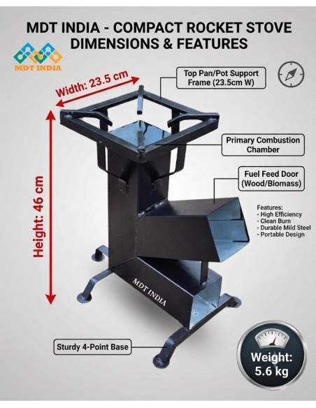 Heavy Duty Rocket Stove 4 Inch 5.6 Kg