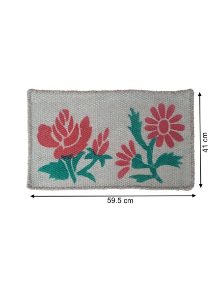 Floral Printed Jute Mat