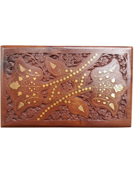 Wooden Jewel Box with Mirror & Lock Hand Carved Bangles Box