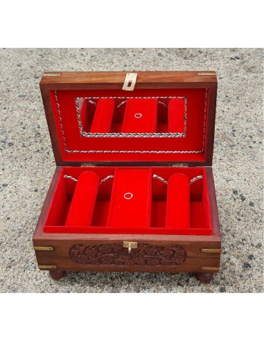 Wooden Jewel Box with Mirror & Lock... Wooden Jewel Box with Mirror & Lock...