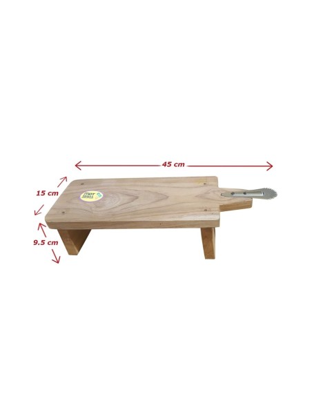 Stool Type Wooden Coconut Scraper  - 9.5 CM