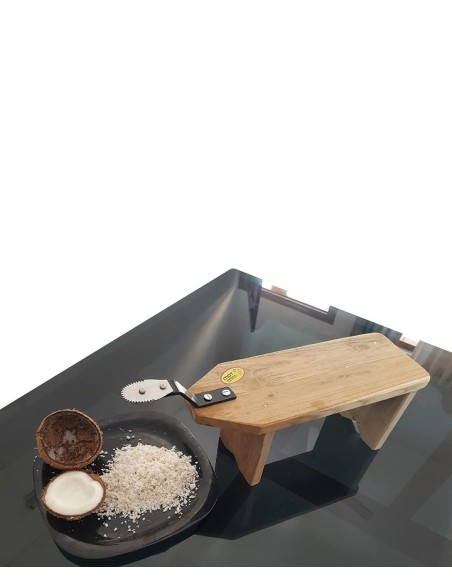 XL Size Wooden Coconut Scraper Tall Stool Type