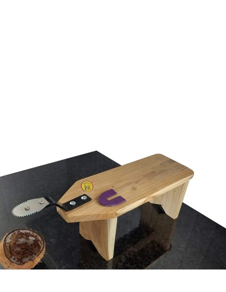 XL Size Wooden Coconut Scraper Tall Stool Type