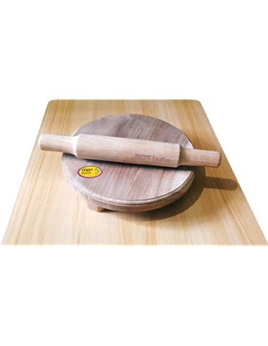 Wooden Chapati Roti Roller and Board - 10 Inch