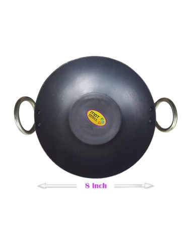 Iron Flat Bottom Kadai 8 inch