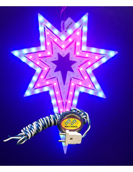 Christmas LED Star ELECTRA-7C Package: Star + Wire + Plug + Tap