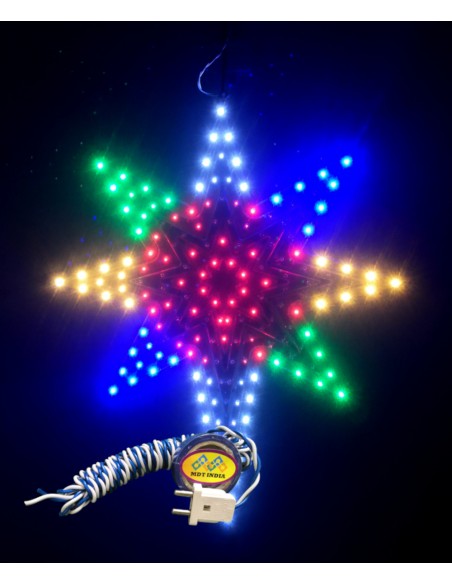 LED Christmas Star ELECTRA-8C-MC  (Package: Star + Wire + Plug + Tape)