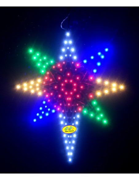 LED Christmas Star ELECTRA-8C-MC  (Package: Star + Wire + Plug + Tape)