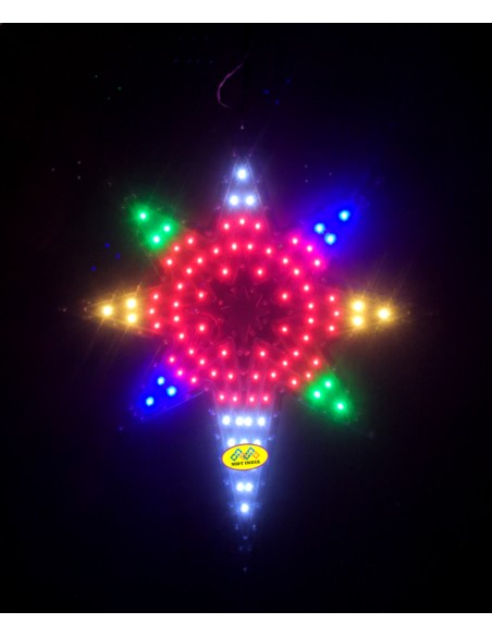 LED Christmas Star ELECTRA-8C-MC  (Package: Star + Wire + Plug + Tape)