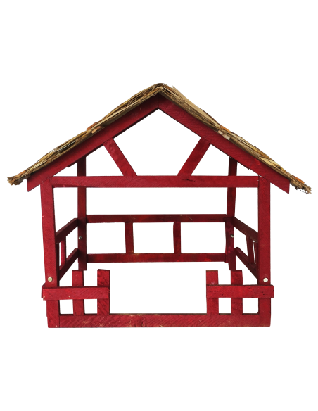 Foldable wooden Holy Crib with Hay Roof