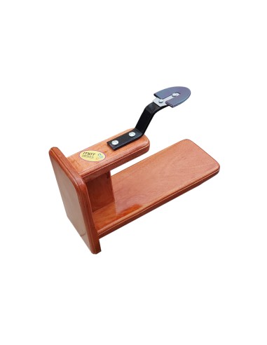 MDT India Table Top Polished Wooden Coconut Scraper Grater Thengai Thuruvi Chirava (Mahogany, Stainless Steel)