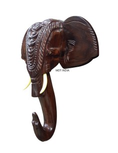 Wooden Elephant Head