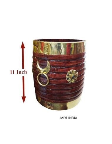 Brass Decorated Wooden Vadipara 11 Inch Brass Decorated Wooden Vadipara 11 Inch