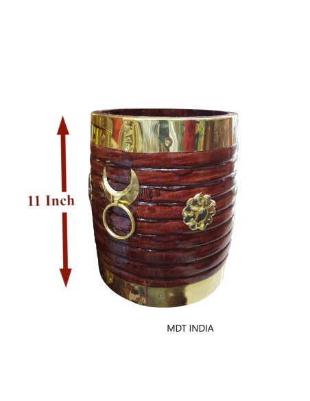 Brass Decorated Wooden Vadipara 11 Inch