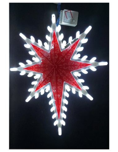 MDT India Christmas LED Star Taurus-8C Xmas Hanging Light (RED-White) Package - Star Only