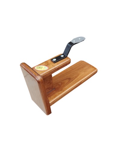 POLISHED TEAKWOOD TABLETOP COCONUT SCRAPER