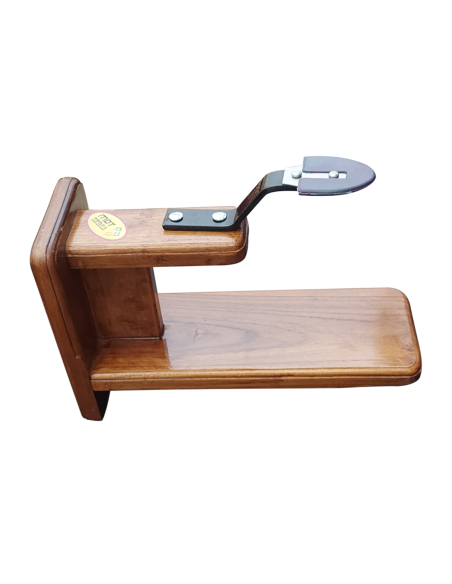 POLISHED TEAKWOOD TABLETOP COCONUT SCRAPER